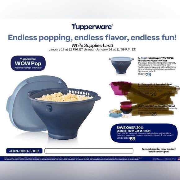 NIB Tupperware WowPop Microwave Popcorn Maker - Picture 1 of 1